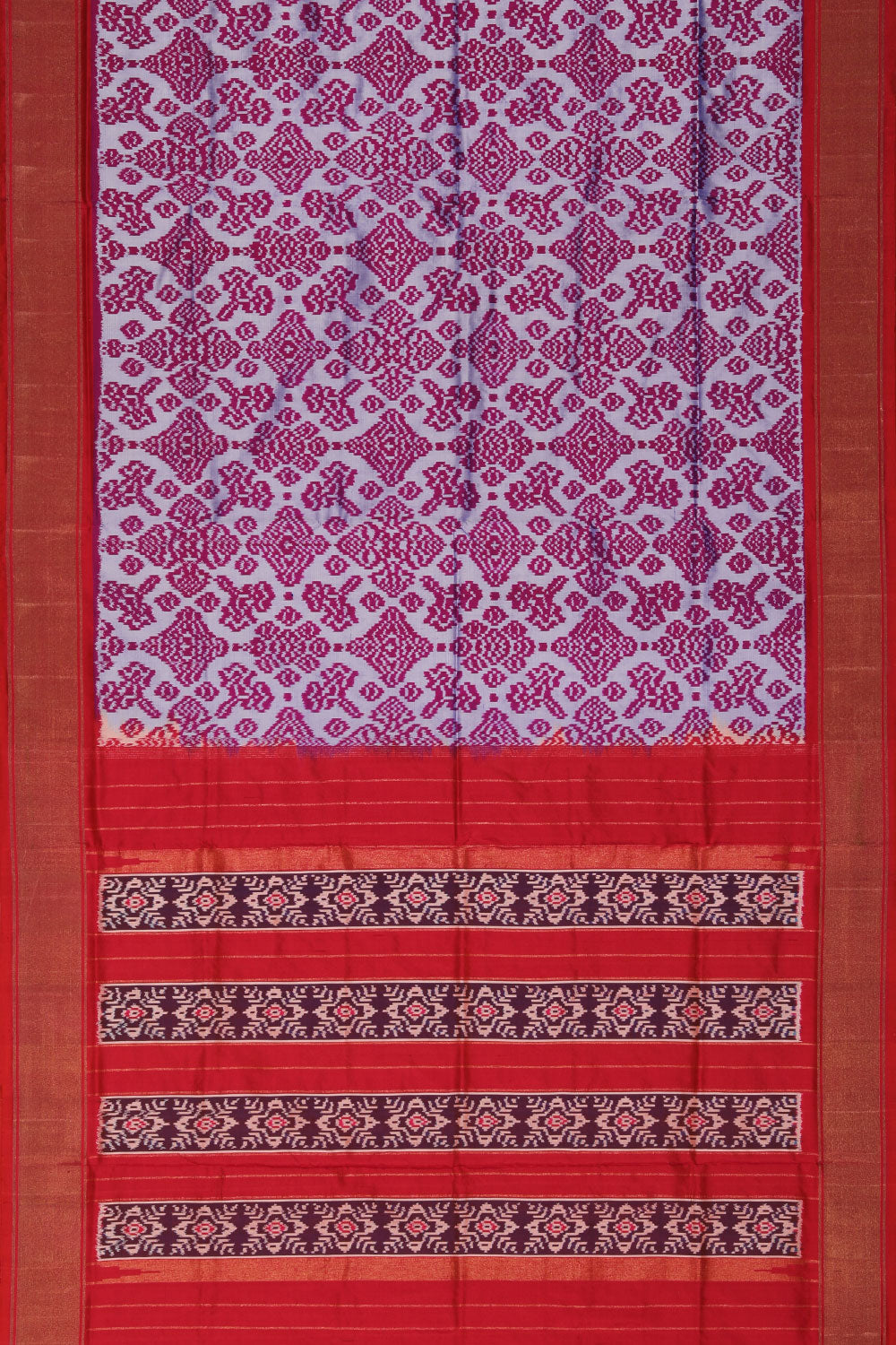 Collection of Pochampally-Silk Magenta-Pink Saree in a gallery layout