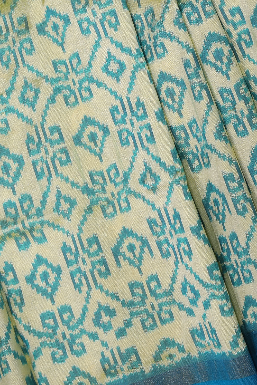 Image of Pochampally-Silk Lime-Yellow Saree