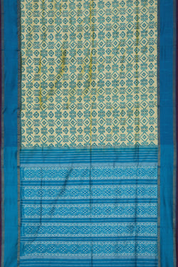 Collection of Pochampally-Silk Lime-Yellow Saree in a gallery layout