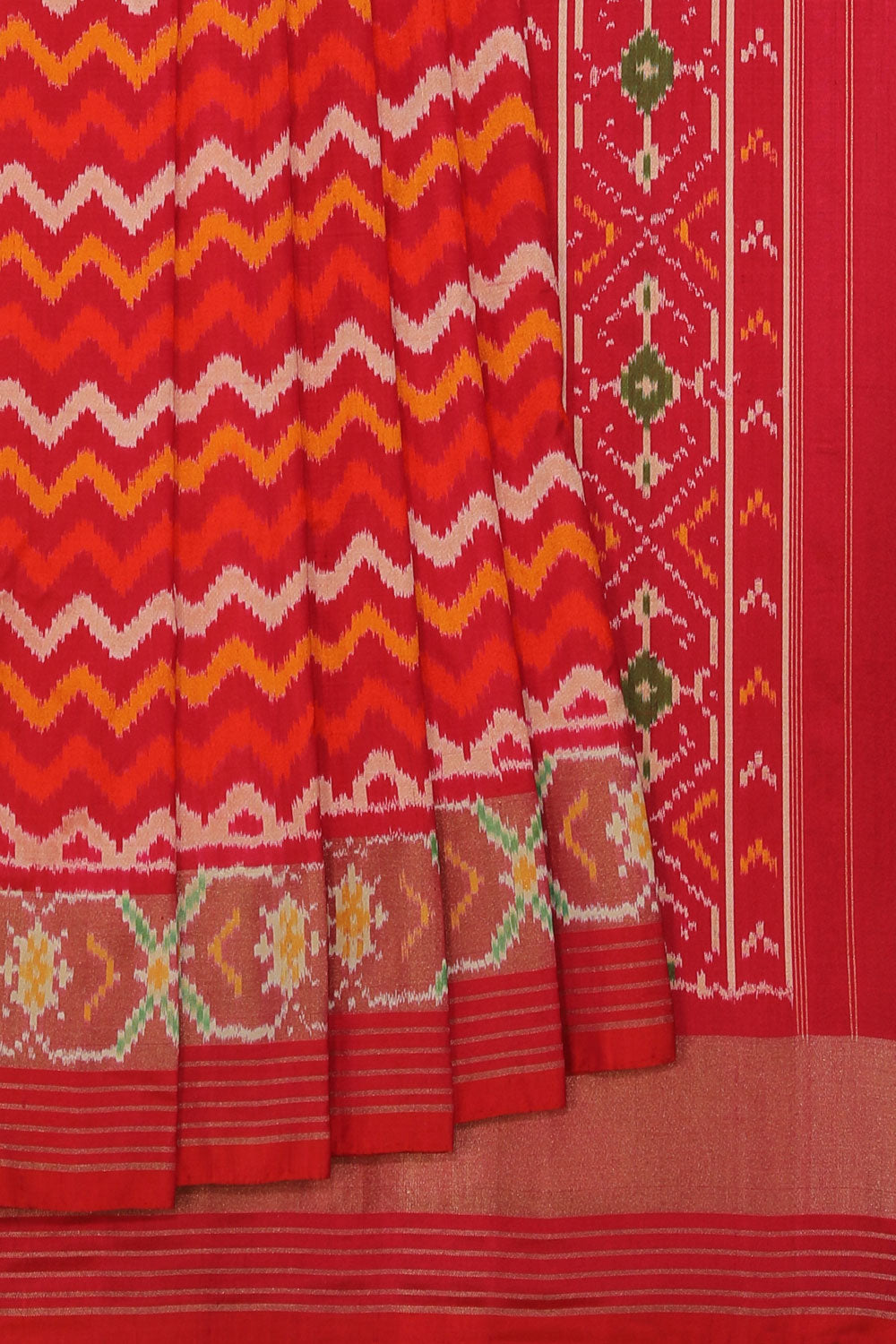 Collection of Pochampally-Silk Fuchsia-Pink Saree in a gallery layout