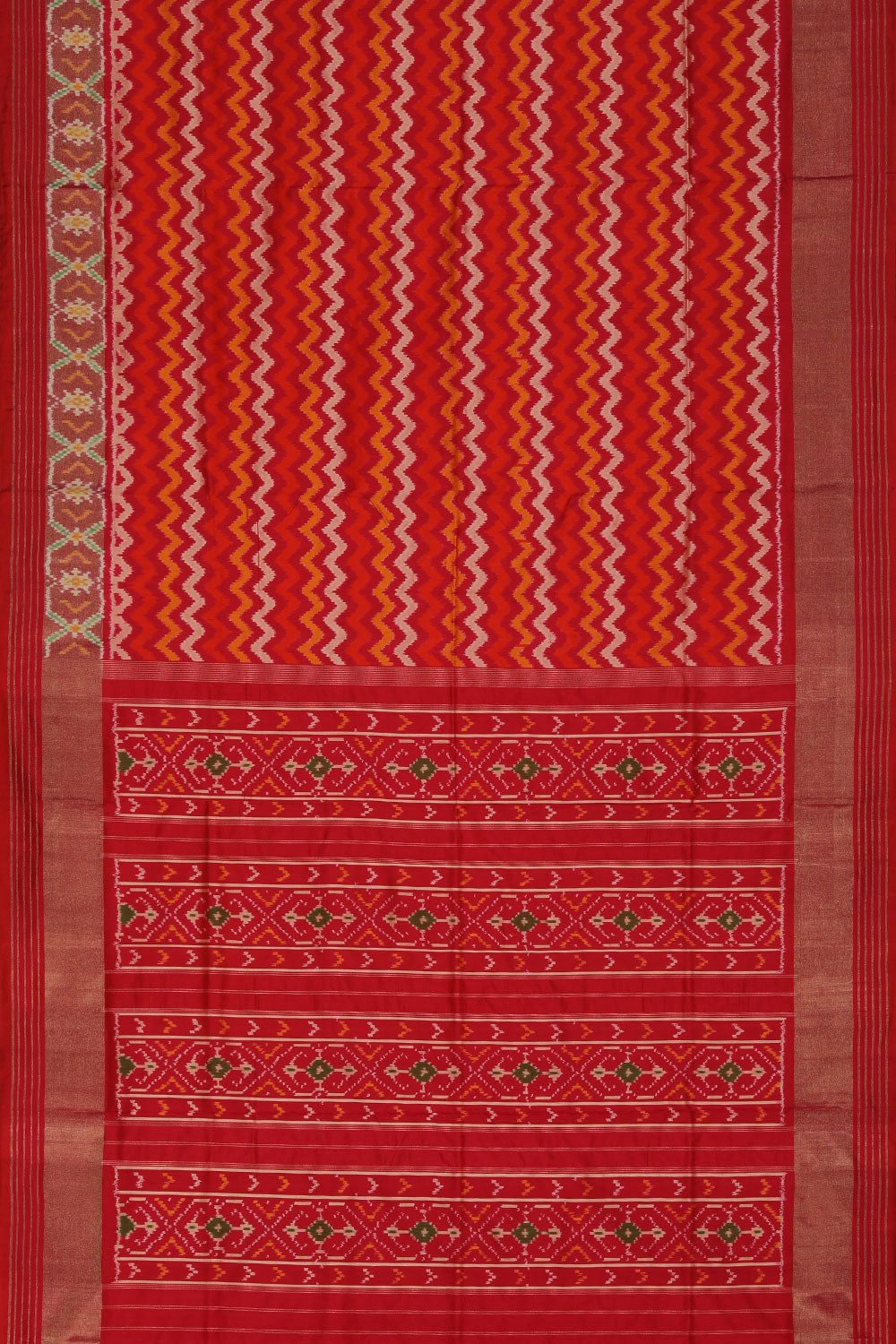 Collection of Pochampally-Silk Fuchsia-Pink Saree in a gallery layout