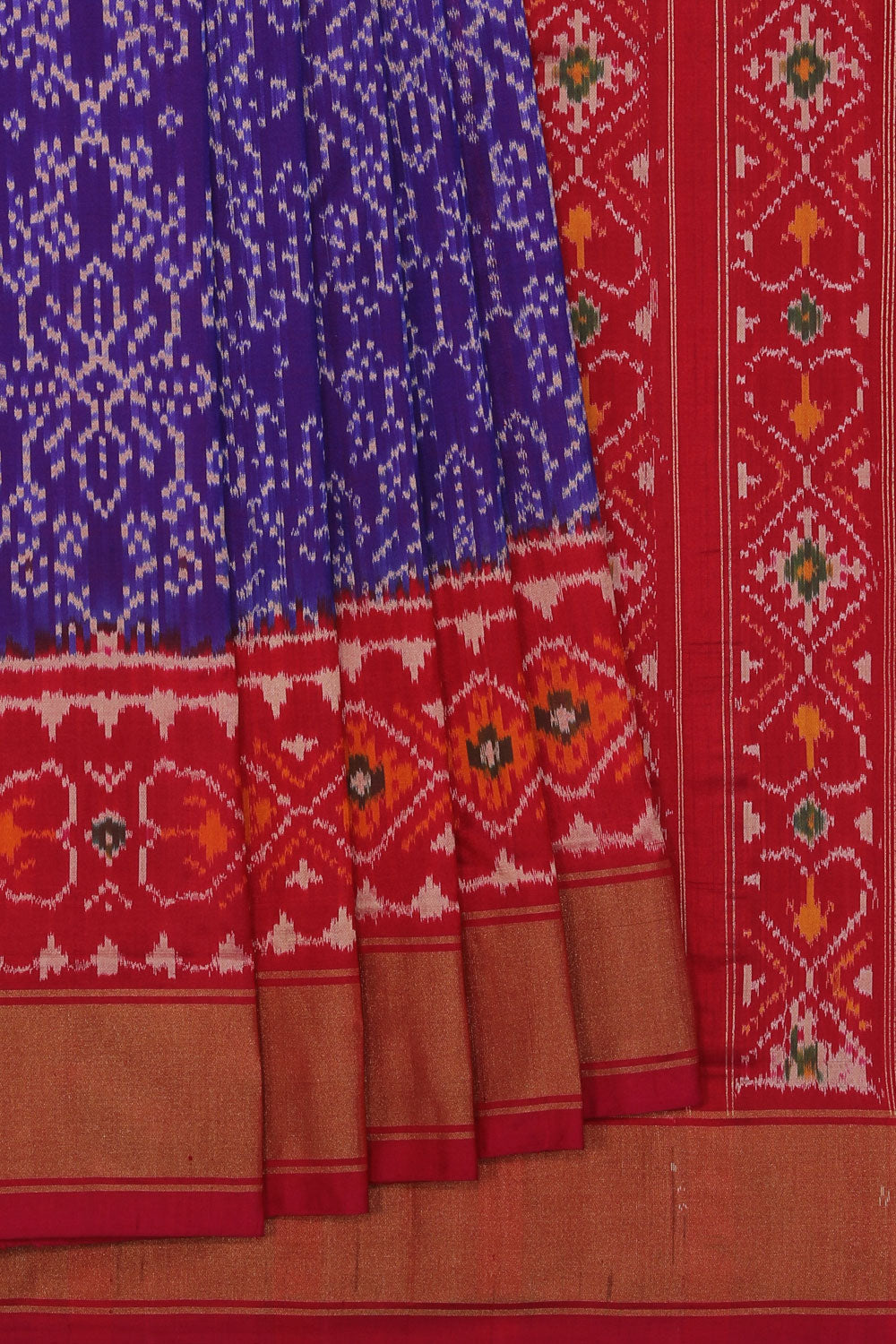 Collection of Pochampally Silk Ikat Violet Saree in a gallery layout