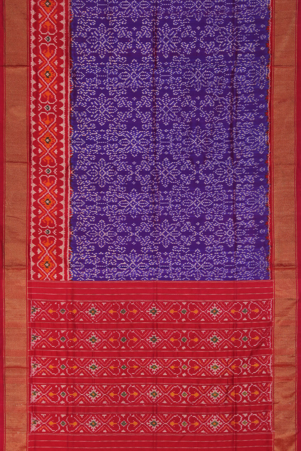 Image of Pochampally Silk Ikat Violet Saree
