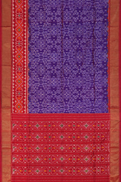 Collection of Pochampally Silk Ikat Violet Saree in a gallery layout