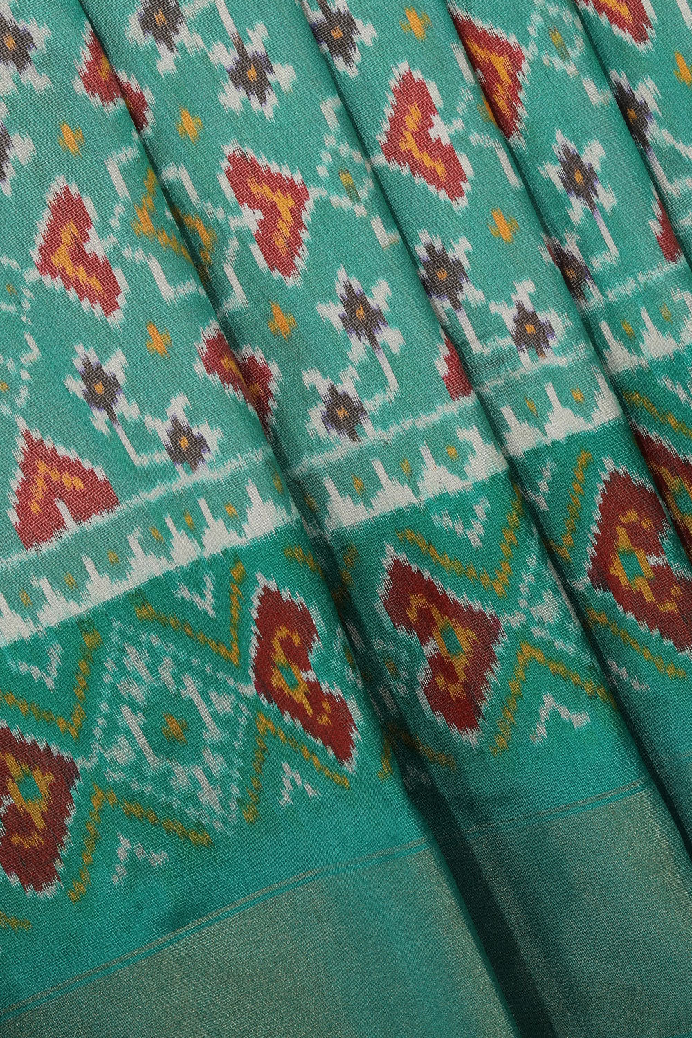 Pochampally-Silk Sea Green Saree