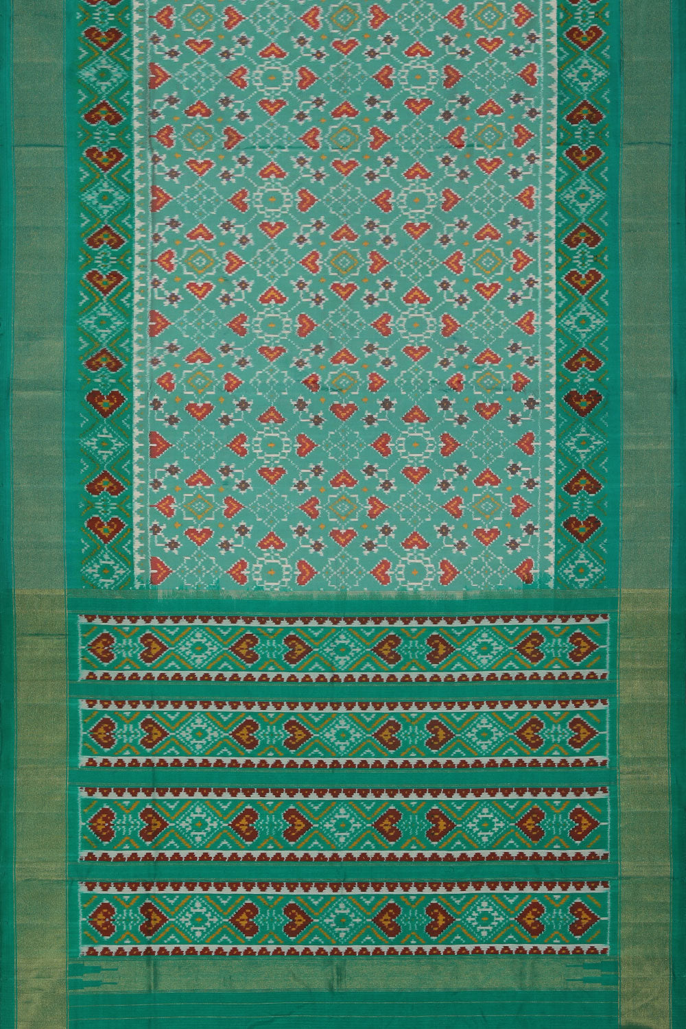 Pochampally-Silk Sea Green Saree