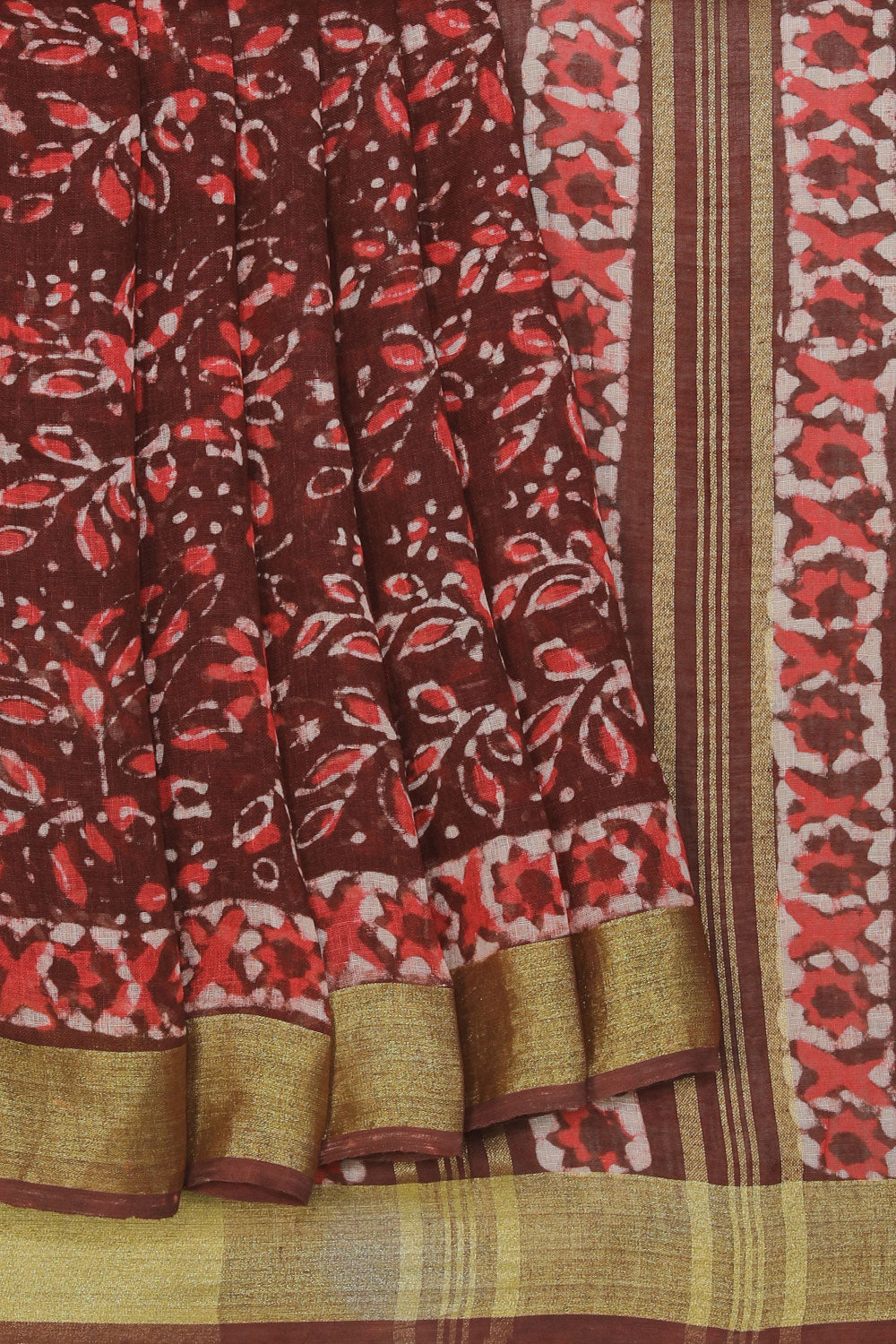 Collection of Linen Floral Printed Saree in a gallery layout