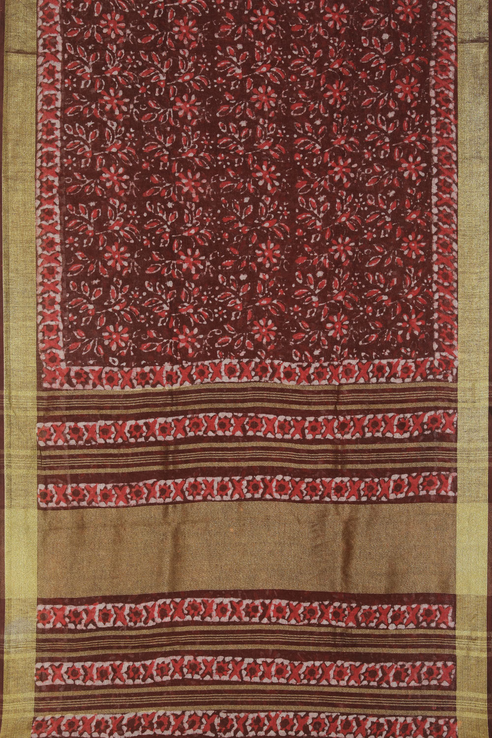 Image of Linen Floral Printed Saree