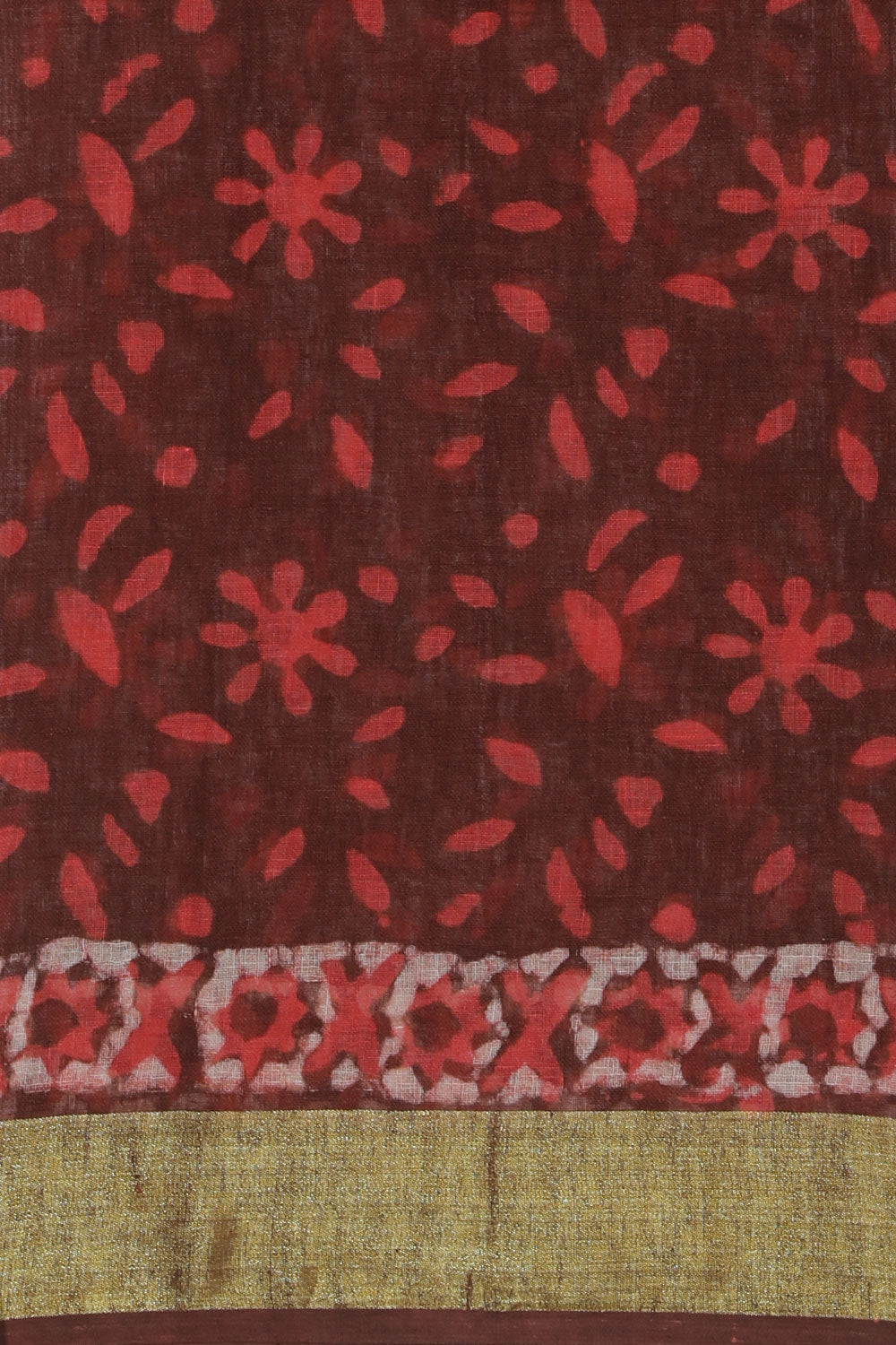 Image of Linen Floral Printed Saree