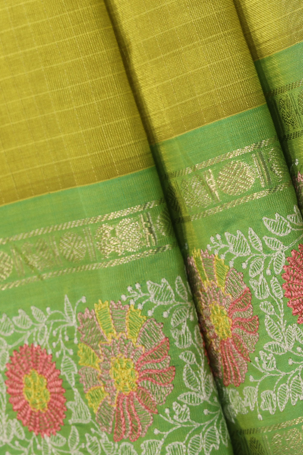 Collection of Simple Yet Elegant Green Saree in a gallery layout