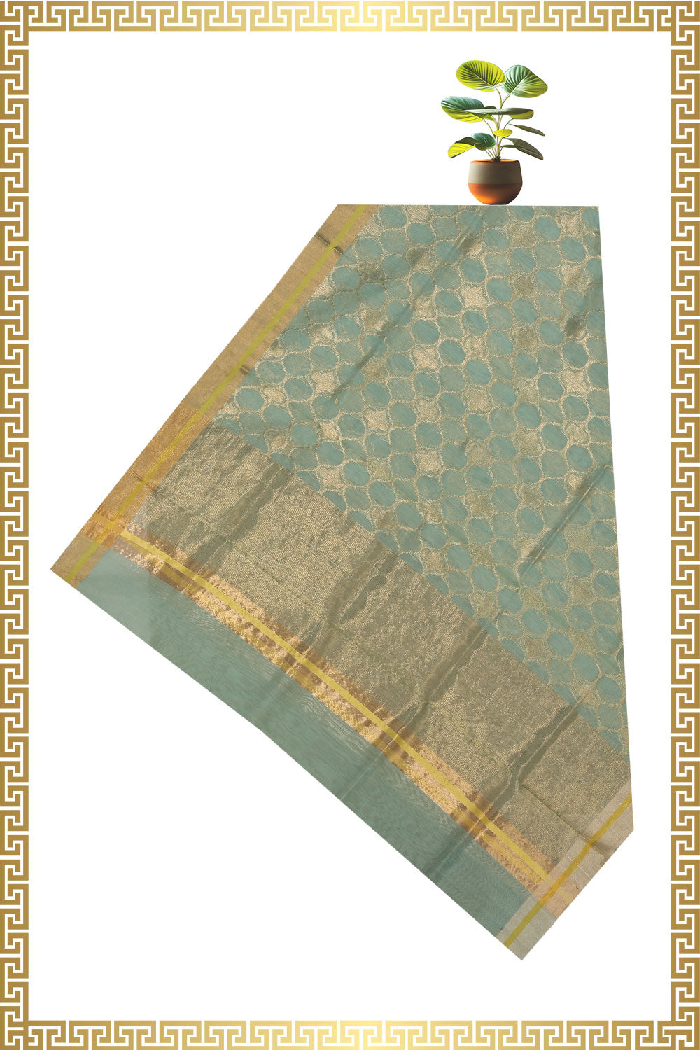 Image of Chanderi Sea Green Dupatta