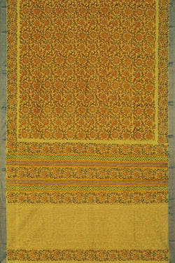 Collection of Mangalgiri Floral Printed Yellow Saree in a gallery layout