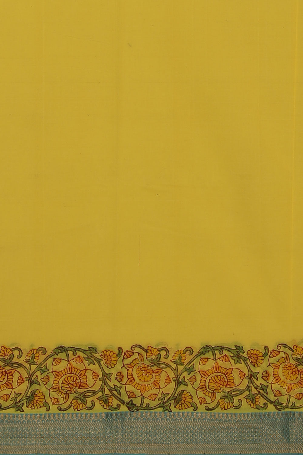 Collection of Mangalgiri Floral Printed Yellow Saree in a gallery layout