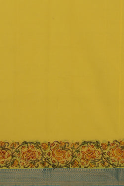 Collection of Mangalgiri Floral Printed Yellow Saree in a gallery layout