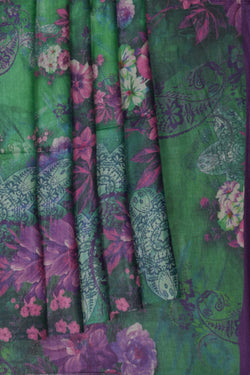 Image of Aesthetic Printed Tussar Saree