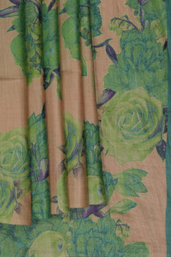 Image of Aesthetic Printed Tussar Saree