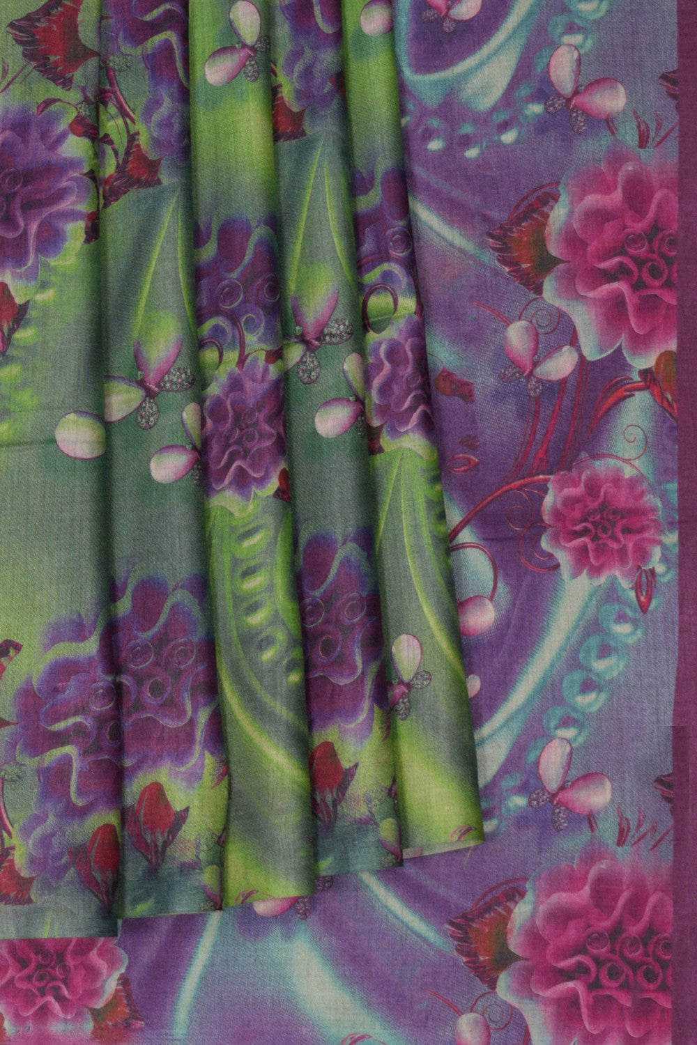 Image of Aesthetic Printed Tussar Saree