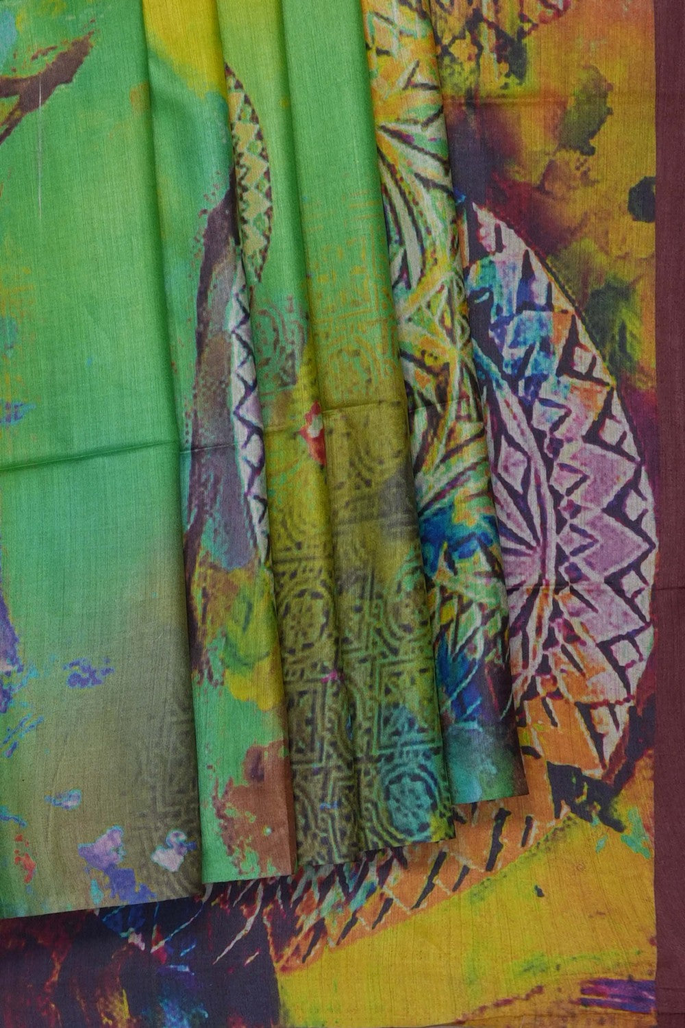 Image of Modern Art Desi Tussar Silk Saree