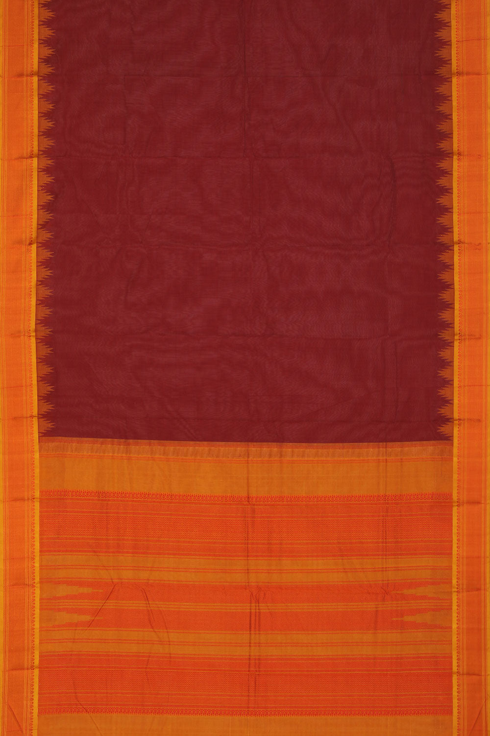 Collection of Kanchipuram Cotton Maroon Saree in a gallery layout