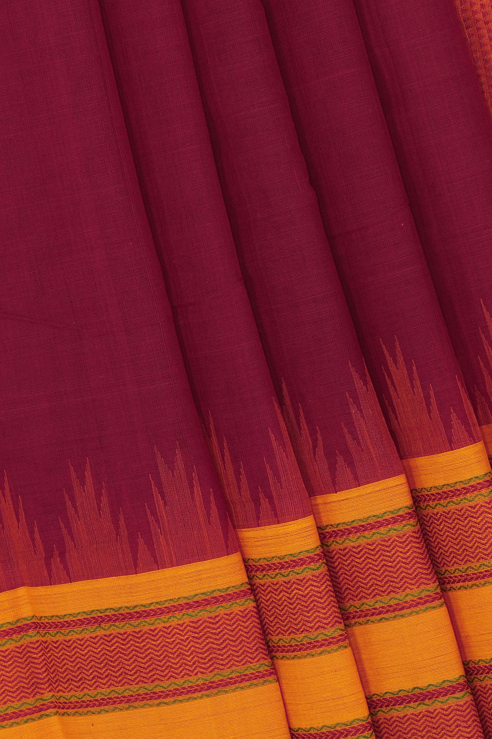 Image of Kanchipuram Cotton Plum-Pink Saree