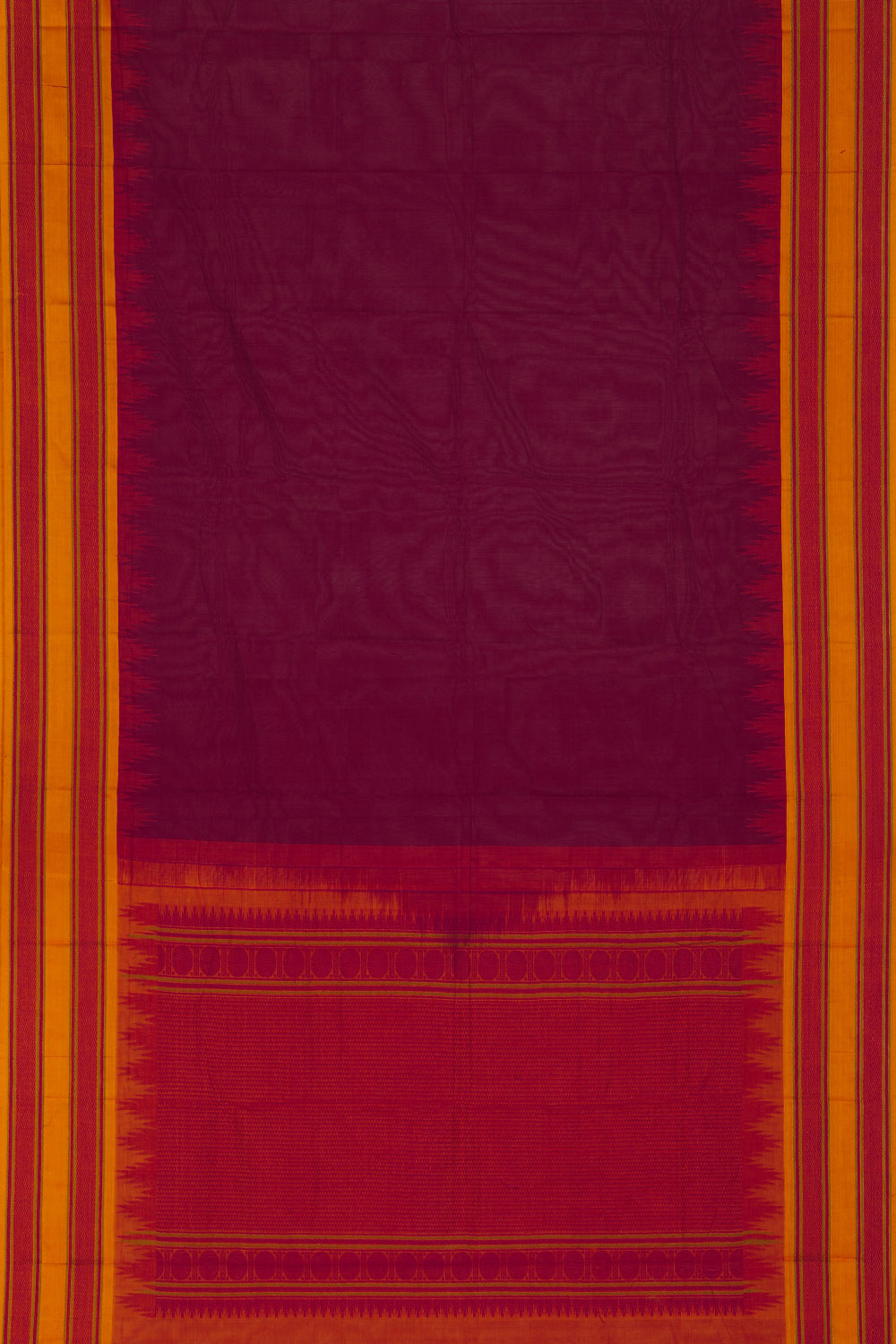 Image of Kanchipuram Cotton Plum-Pink Saree