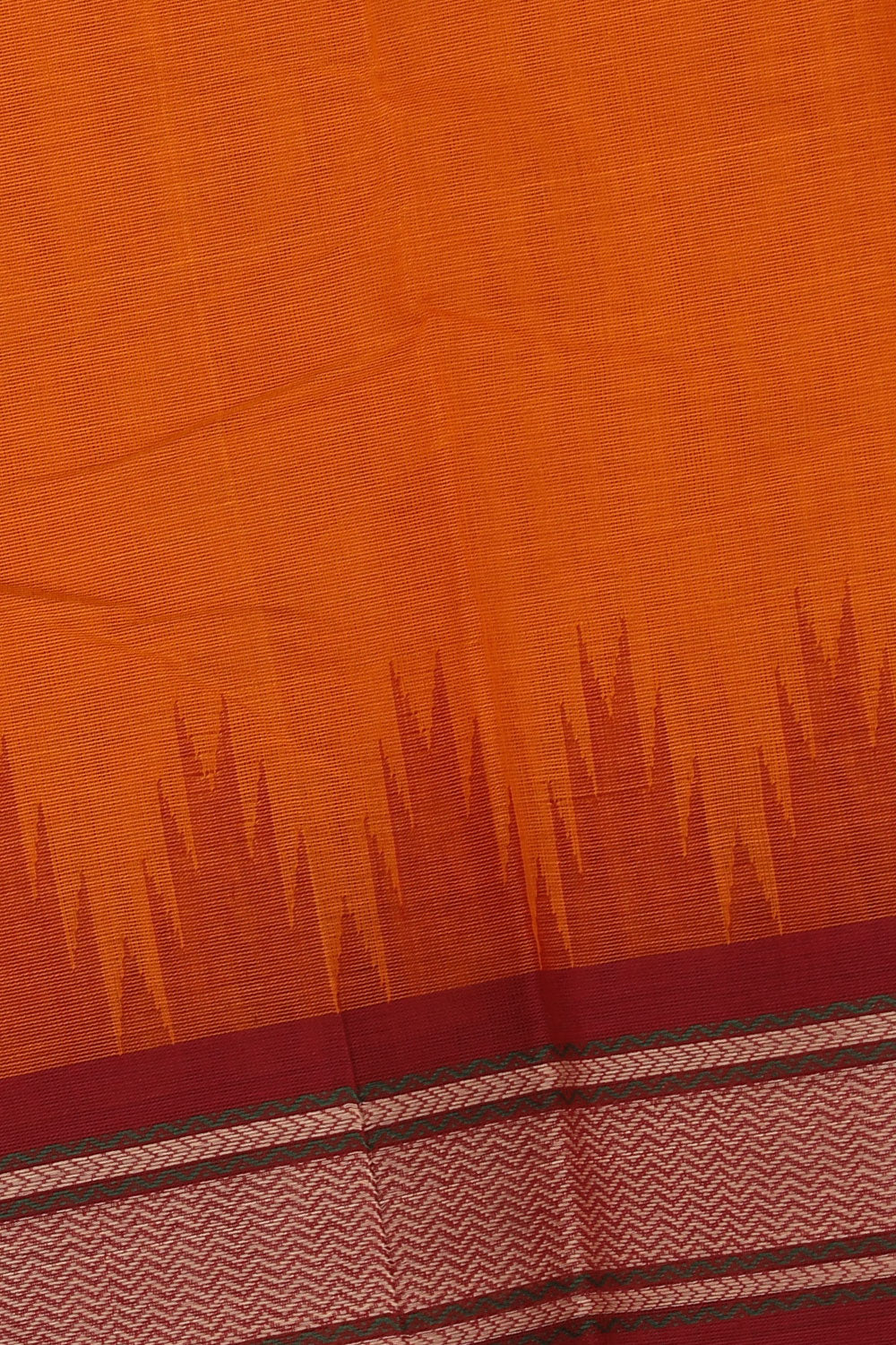 Image of Kanchipuram Cotton Mustard Saree