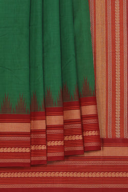 Collection of Kanchipuram Cotton Green Saree in a gallery layout