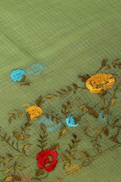 Image of Kota Embroidered Sea Green Dupatta