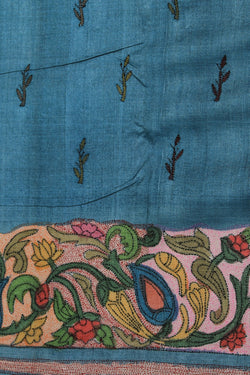 Collection of Tussar Silk Kantha Stitch Saree in a gallery layout