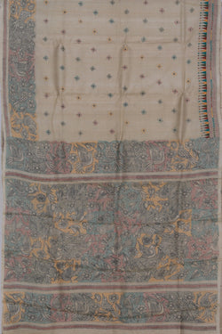 Collection of Tussar Silk Kantha Stitch Saree in a gallery layout