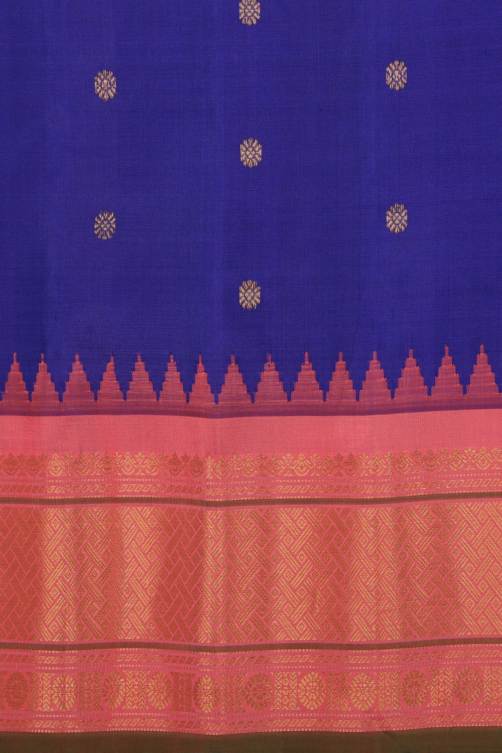 Gadwal Silk Indigo Blue Saree