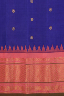 Image of Gadwal Silk Indigo Blue Saree