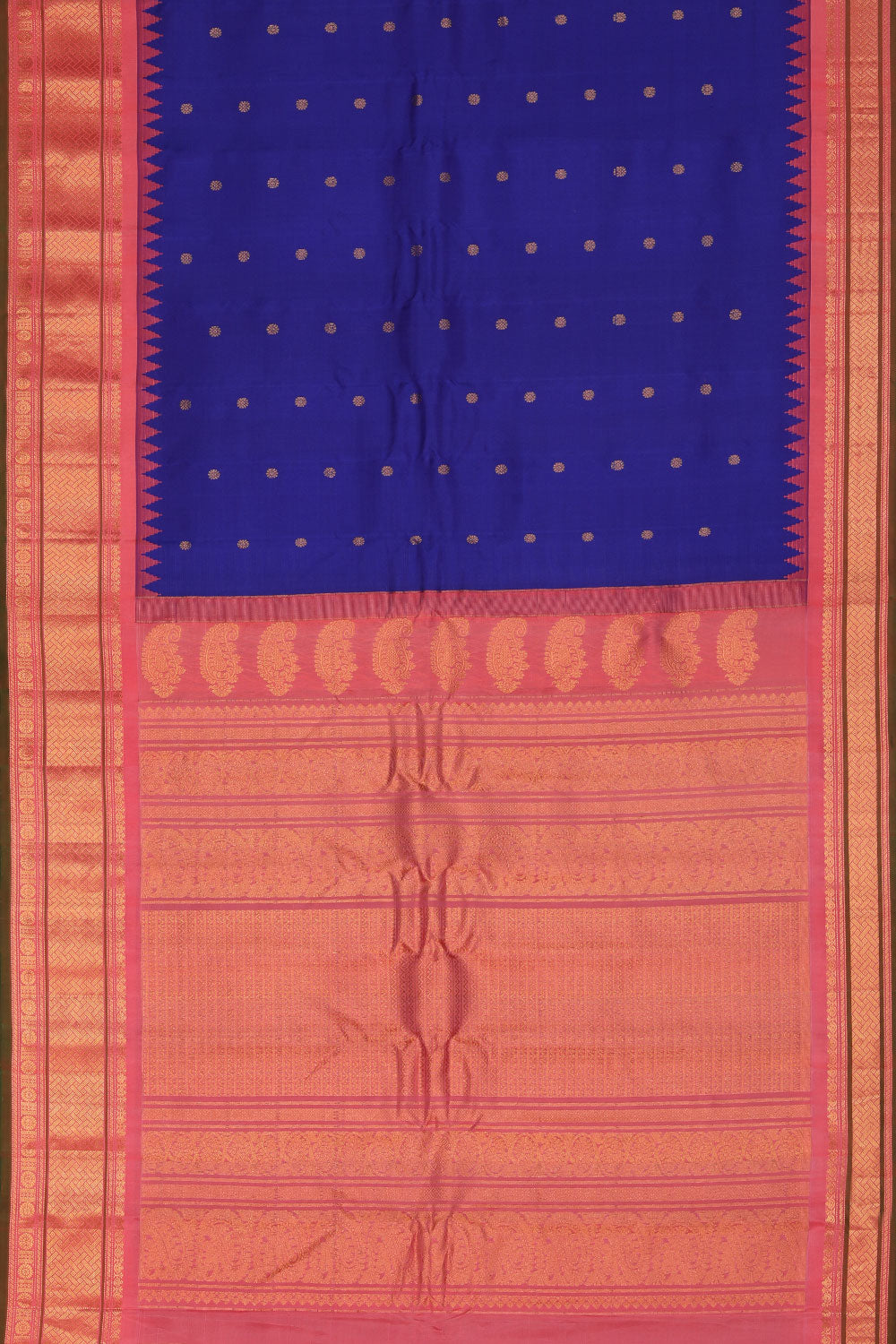 Gadwal Silk Indigo Blue Saree