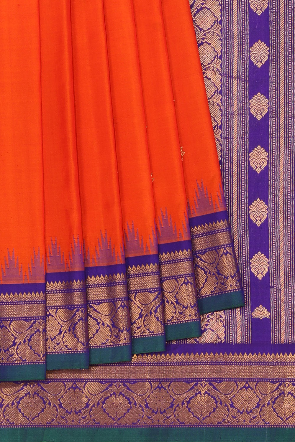 Gadwal Silk Orange Saree