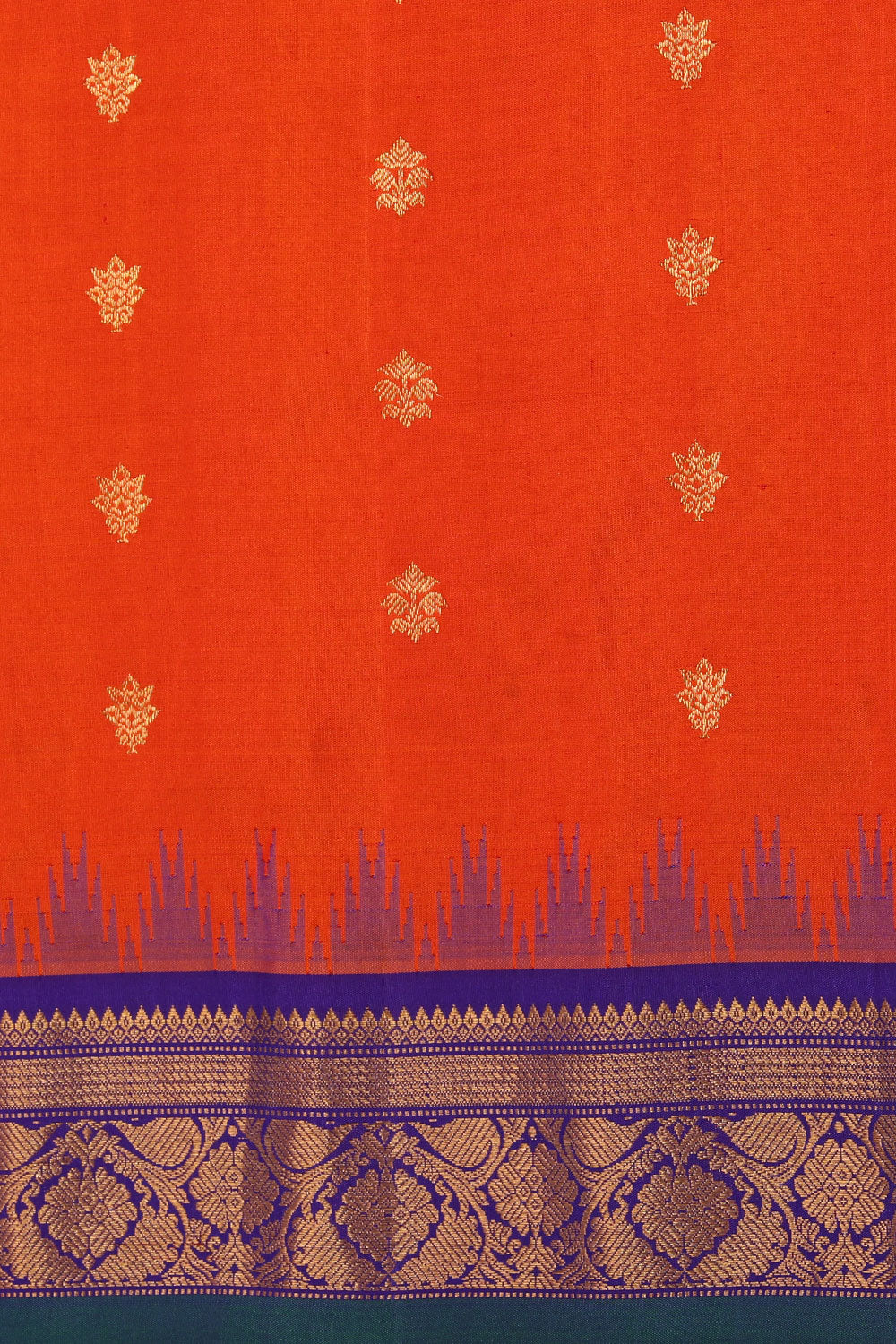 Gadwal Silk Orange Saree