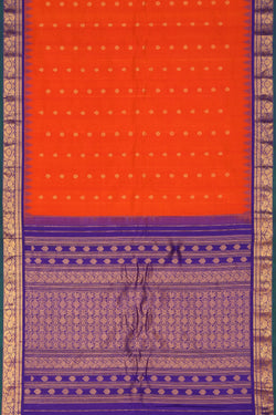 Image of Gadwal Silk Orange Saree