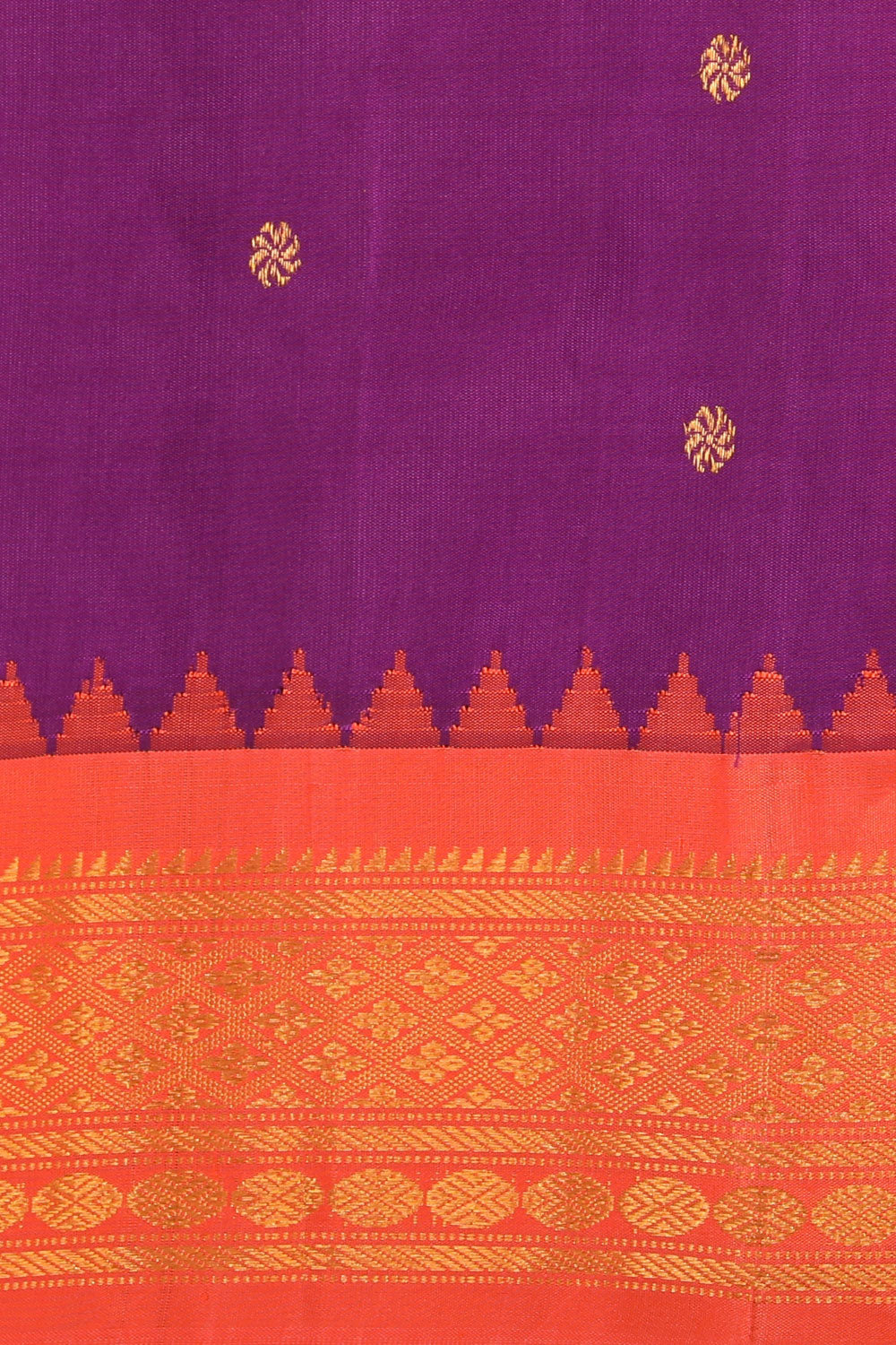 Gadwal Silk Violet Saree