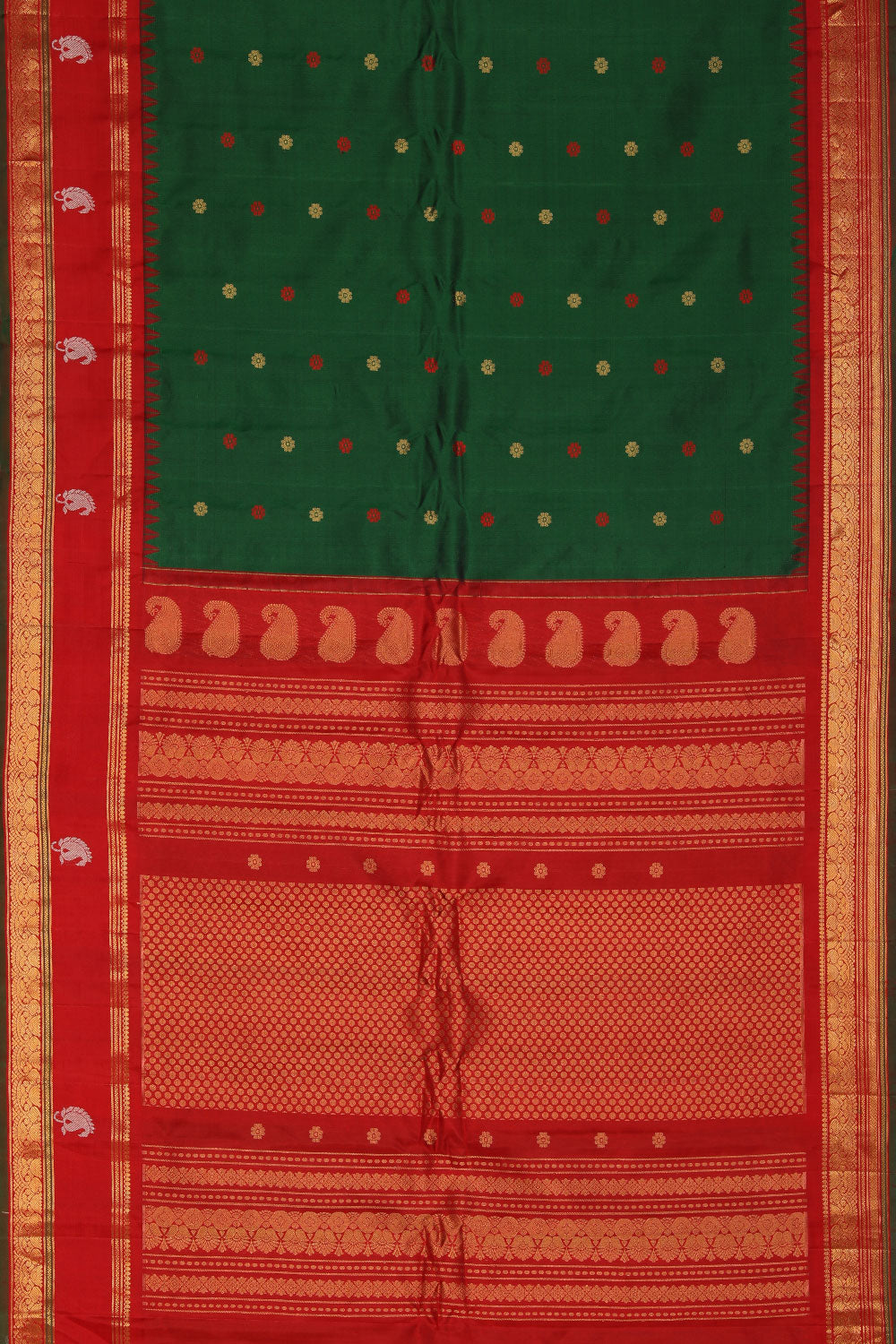 Gadwal Green Saree