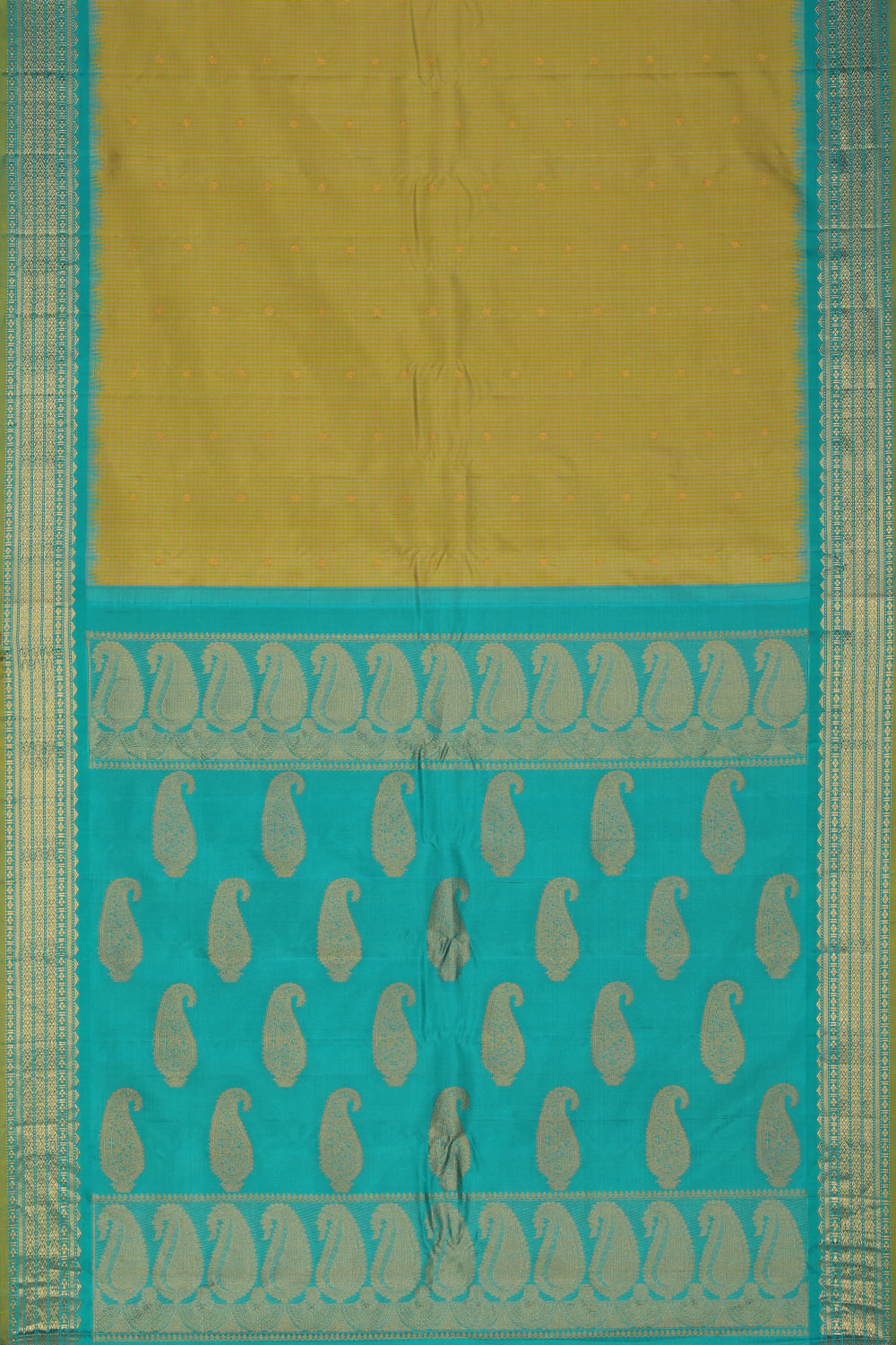 Gadwal Spring-Yellow Saree