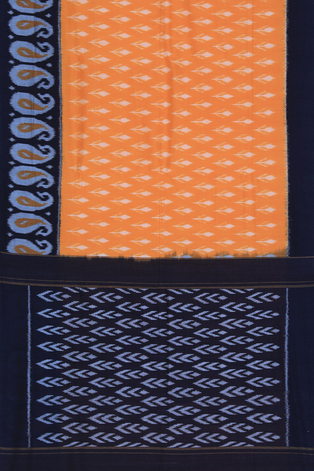 Collection of Pochampally Cotton Orange Saree in a gallery layout