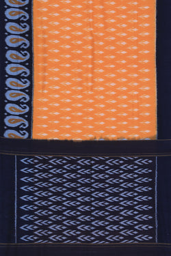 Collection of Pochampally Cotton Orange Saree in a gallery layout