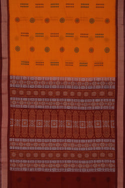 Collection of Sambalpuri Cotton Orange Saree in a gallery layout