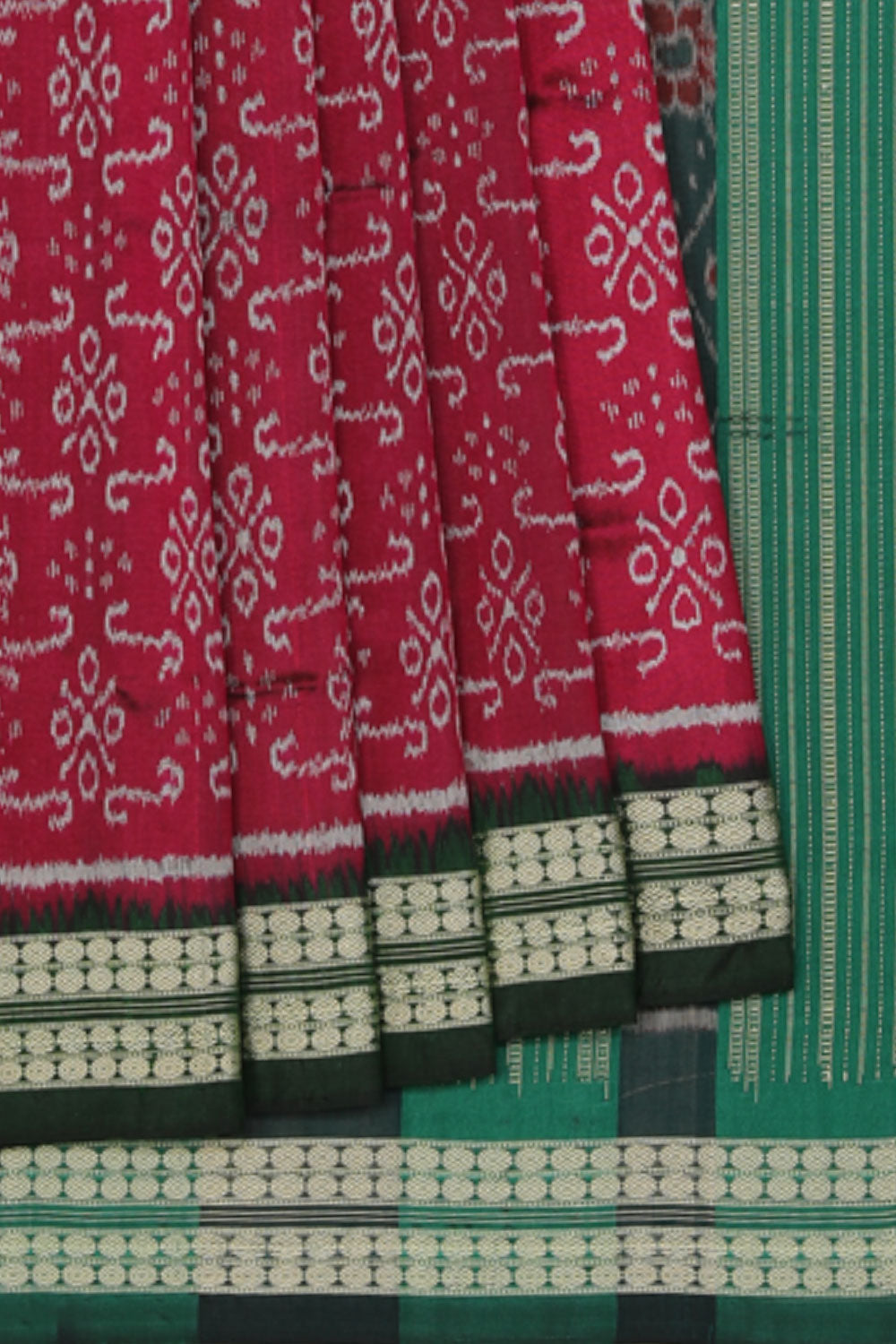 Collection of Sambalpuri Silk Magenta Pink Saree in a gallery layout