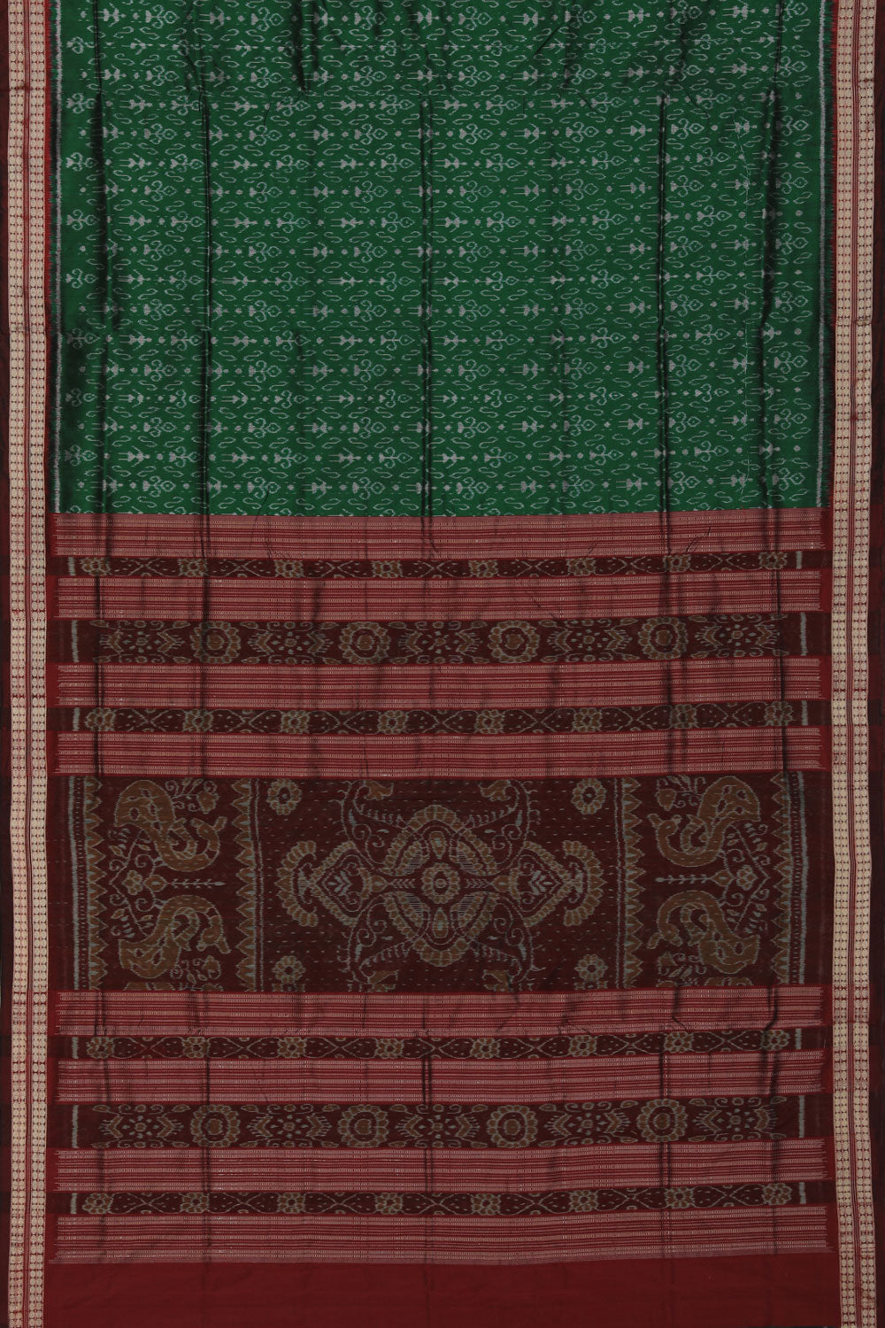 Collection of Sambalpuri Silk Green Saree in a gallery layout