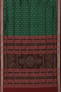 Collection of Sambalpuri Silk Green Saree in a gallery layout