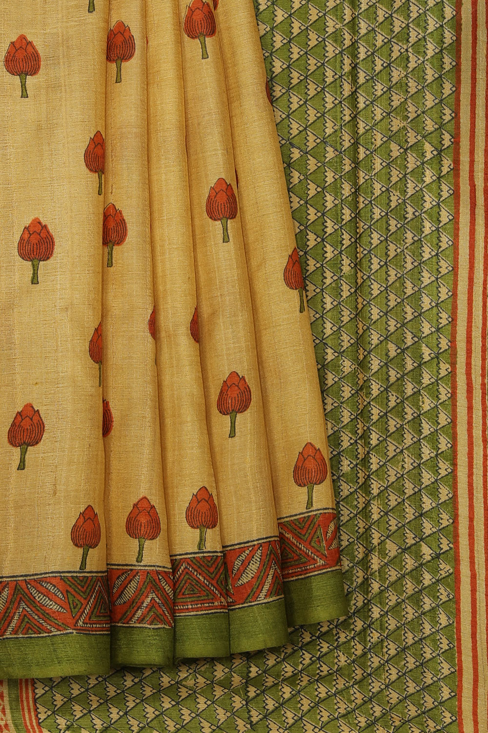 Collection of Tussar-Silk Flower Printed Saree in a gallery layout