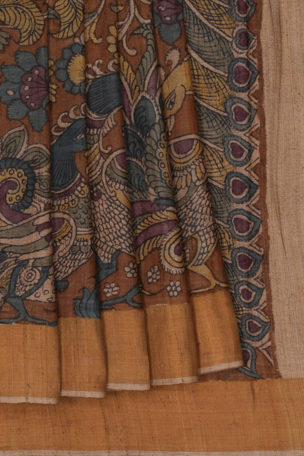 Image of Kalamkari Hand-Painted Saree