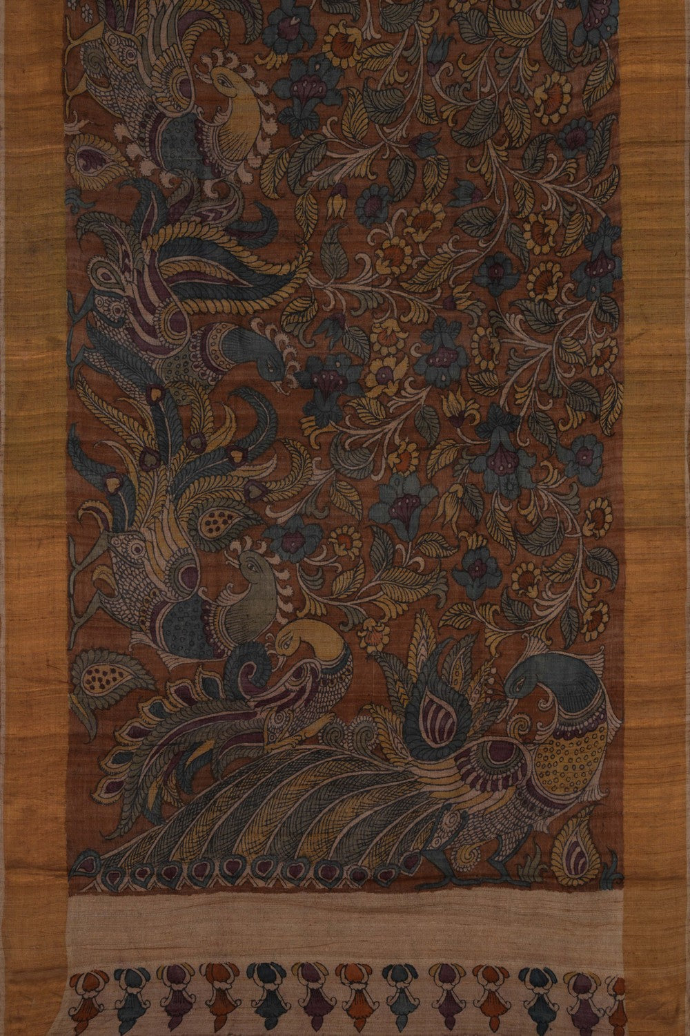Image of Kalamkari Hand-Painted Saree