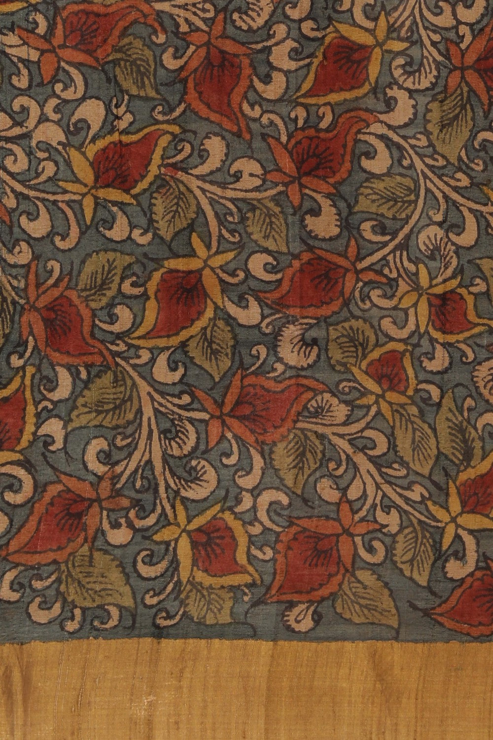 Image of Kalamkari Hand-Painted Saree