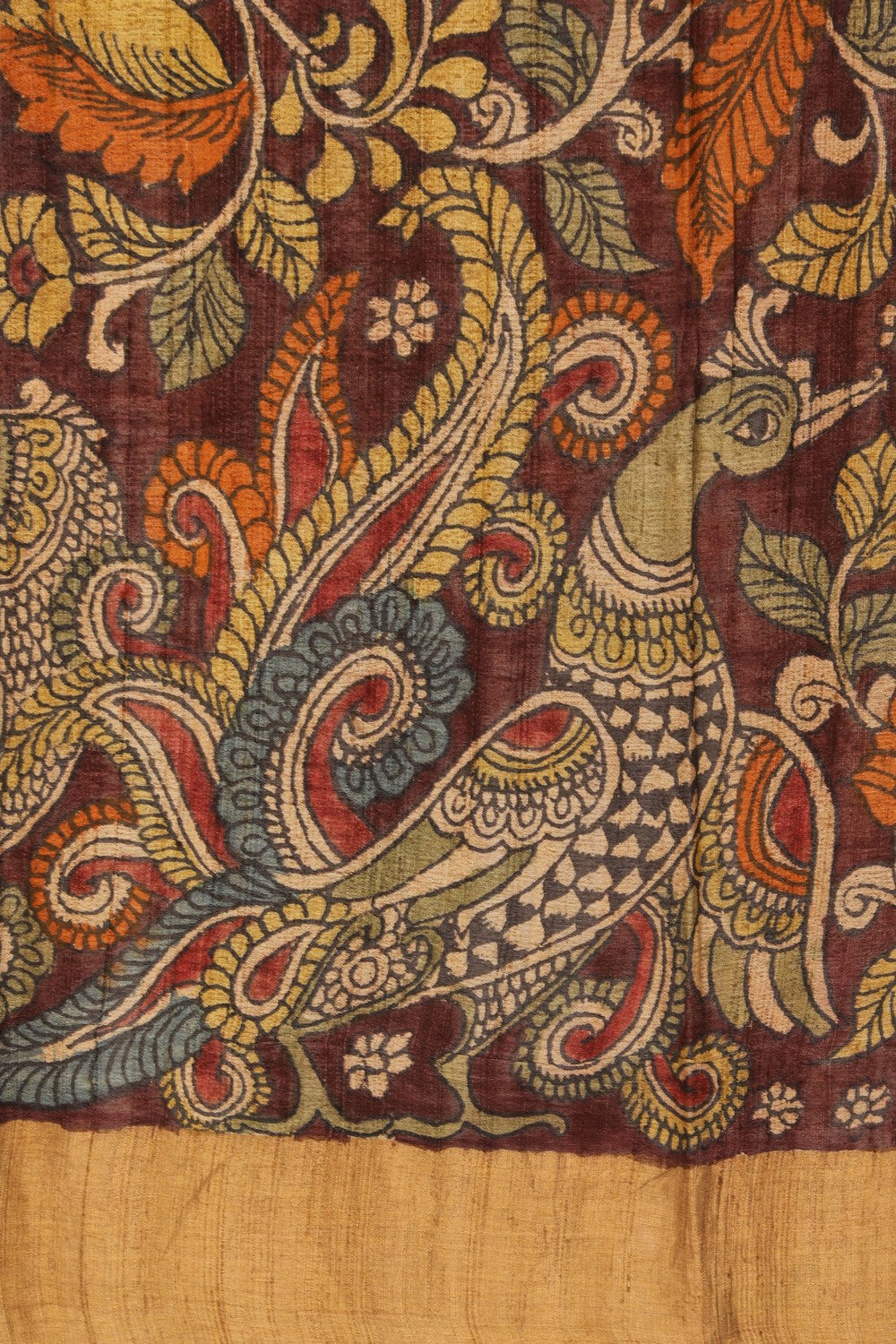 Image of Kalamkari Hand-Painted Saree